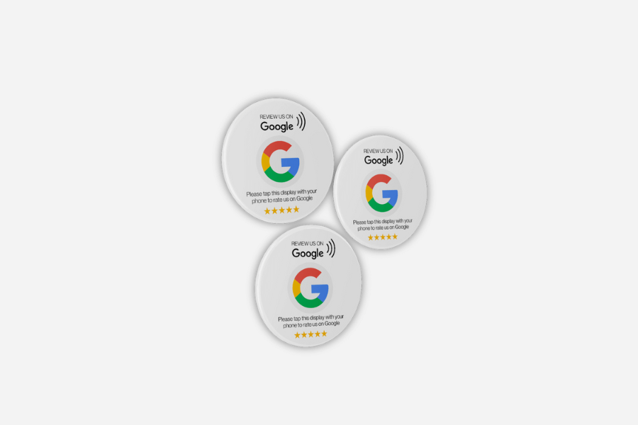 Google'i arvustuste kleebised (3 tükki)