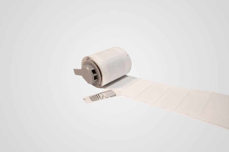 RFID-varade sildid, läikiv valge polüester